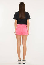 Neon Pink High Rise Denim Kancan Shorts