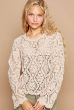 Mocha Open knitted crochet pullover POL sweater