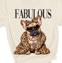 Natural Frannie Fabulous Frenchie Rhinestone Glam Dog Graphic Tee