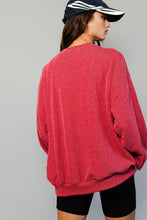 'INDIANA' Red  Comfy Oversize Graphic Sweatshirt