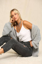 Heather Grey Chunky And Slouchy Knit Cardigan