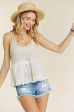 White Crochet V Neck Tank Top