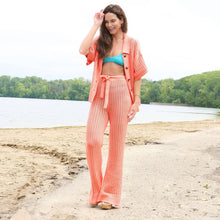 Coral Catalina Knit Half Sleeve Button Up Top