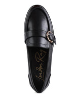 Black Sheboss Buckle Detail Loafers