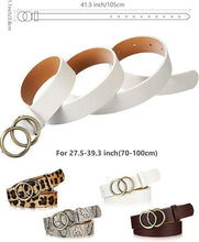Women’s Faux Leather Double O-Ring Waist Belt