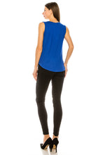 Royal Blue W.A.Y Sequin V Neck Tank Top
