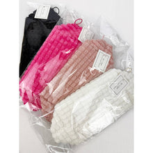 Pink Soft Puff Textured Light Weight Cosmetic Bag