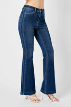 Dark High Waist Angled Side Seam Detail Flare Judy Blue Jeans