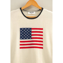 Cream Rolled Hem Sleeveless Flag Graphic Top