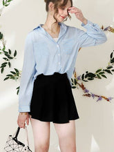 Blue White Striped Button Down Long Sleeve Collared Shirts