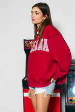 Crimson Stripe 'INDIANA' Stripe Embroidered Sweatshirt