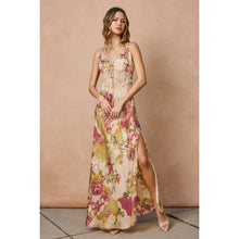 Patchwork Floral Meadow Romance Lace Detail Maxi Dress