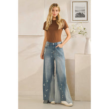 Denim Washed Bleached Wide Leg Oli+Hali Jeans