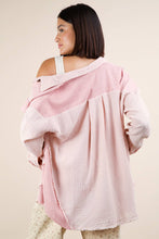 Blush Mineral Washed Oversized Gauze Shacket Jacket