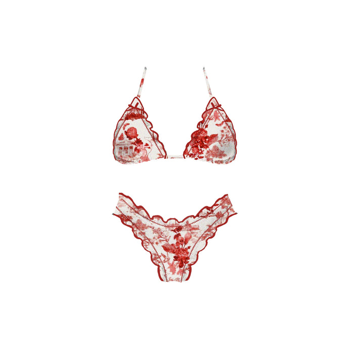 Red Flower Wave Catcher Bikini Set