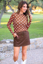 Chocolate Polka Dot Kate Mesh Top