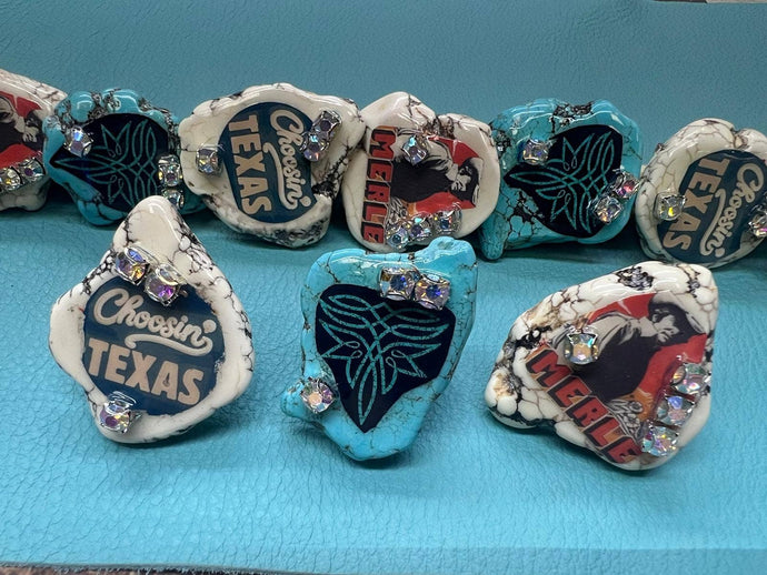 Western Turquoise luxury Adjustable Rings