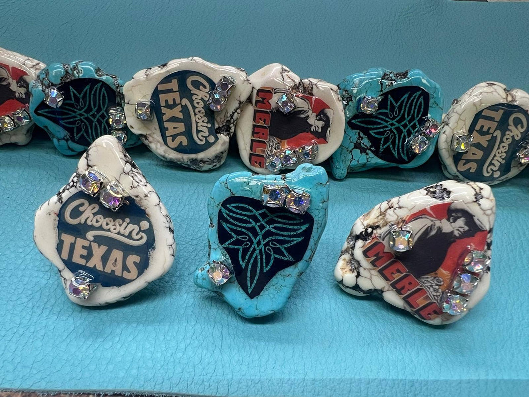 Western Turquoise luxury Adjustable Rings