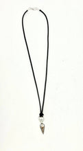 Necklace Leather Style Black Cord Heart w/Cross Drop 18”