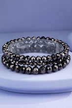Espresso Shine 3 Strand Glass Bead Bracelet Set
