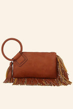 Stone Fringe Cuff Clutch Tassel Wristlet Clutch Bag