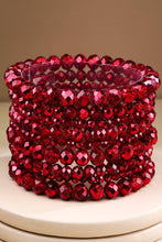 Glass Bead 9 Set Bracelet: MRD-RUBY ROYALE