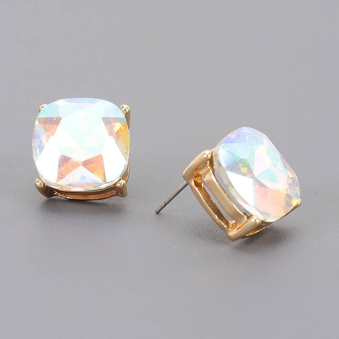 Aurora Square Crystal Stud Earrings