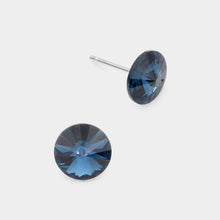 Black Diamond 8mm Round Crystal Stud Earrings