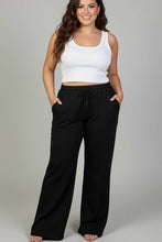 Plus Size Drawstring Waist Slant Pocket Sweatpants: BURGUNDY / 2X