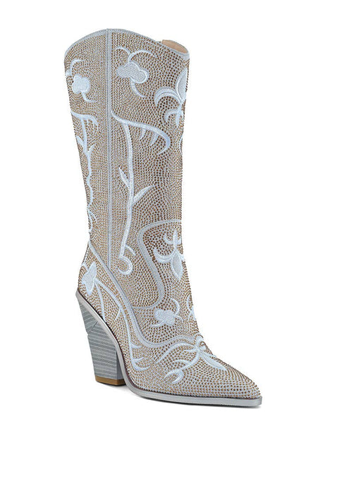 Silver Glimmer Calf Boots
