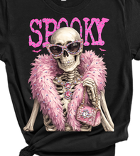 Black Spooky Skeleton Blingy Rhinestone Graphic Tee