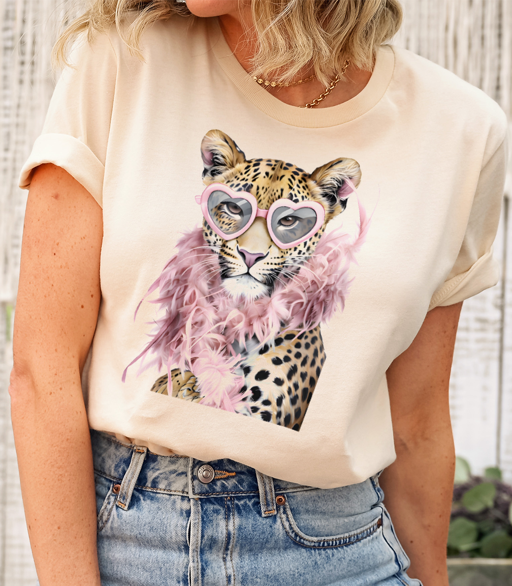 Natural Cheetah Boa Tee