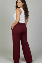 Plus Size Drawstring Waist Slant Pocket Sweatpants: BURGUNDY / 1X