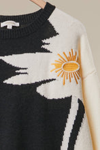 Black Ivory Contrast Graphic Knit Sweater
