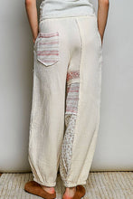 Natural Double Gauze Embroidery Adjustable Drawstring POL Jogger Pants