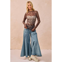 Leopard Mesh Long Sleeve Top