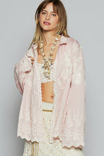 Pink Long sleeve crochet embroidered shirt POL top