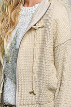 Natural Lightweight Waffle-Textured Hood Woven  POL Jacket