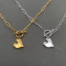 Gold Heart Charm 18K Gold Plated Stainless Steel Necklace