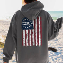 Charcoal Distressed 250 Flag Hoodie