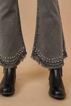 Blue B Destressed Bottom Edge w/ Rhinestone Jeans: MED DENIM