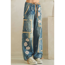 Denim Washed Block Patched Oli+Hali Pants