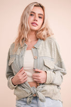 Denim Mineral Washed Oversized Gauze Shacket Jacket