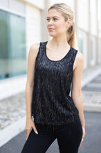 Black W.A.Y Sequin Fringe Tank Top