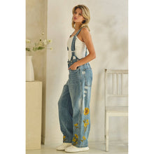 Denim Sunflower Embroidery Oli+Hali Overalls