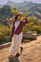 Cream Berry Dreamy Floral Mesh Maxi Dress