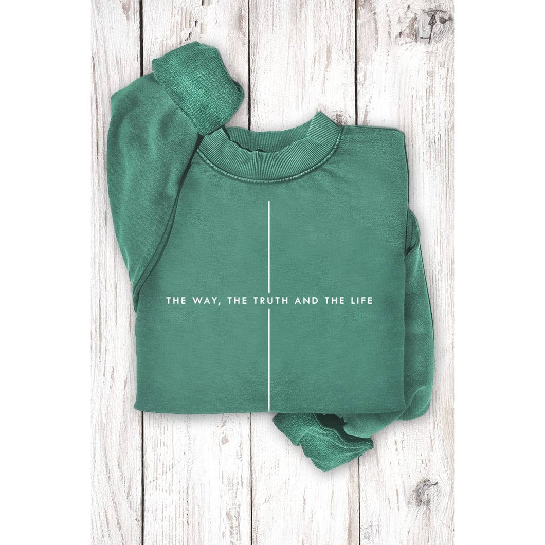 Mineral Dusty Green The Way The Truth The Life Sweatshirt