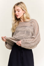 Khaki Crochted Open Knit Pullover