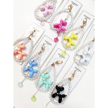 Colorful Puppy Theme Keychain with Heart Charm: MIX COLOR / ONE(12)