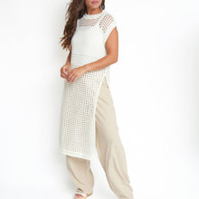Snow Azalea Sleeveless Longline Crochet Sweater